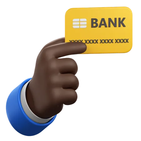 Gesto de mano con tarjeta bancaria  3D Icon
