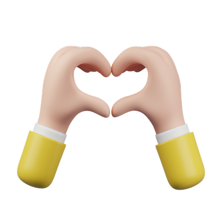Gesto de la mano del corazón  3D Icon