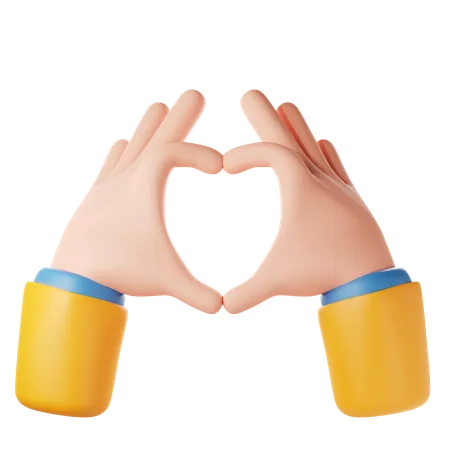 Gesto de la mano del corazón  3D Icon