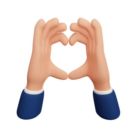 Gesto de la mano del corazón  3D Icon