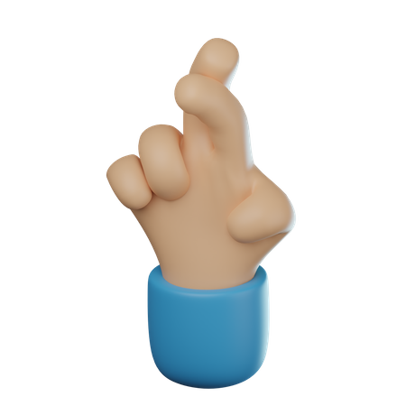 Gesto de la mano con el dedo cruzado  3D Icon