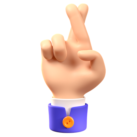 Gesto de la mano con el dedo cruzado  3D Icon