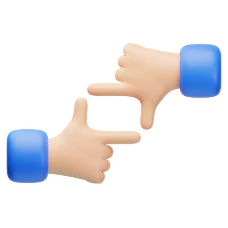 Gesto de la mano cuadrada  3D Icon