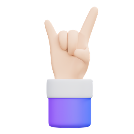 Gesto de la mano del cuerno  3D Icon