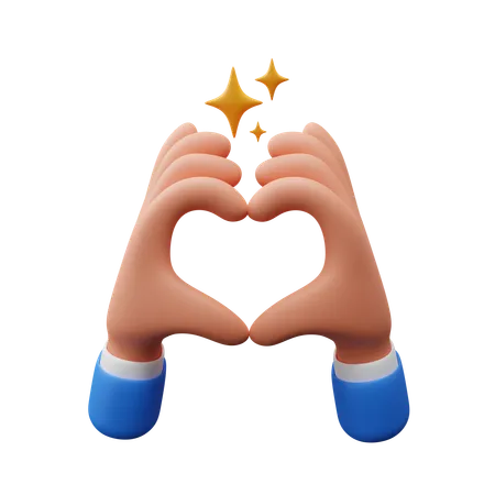 Gesto de la mano de amor  3D Icon