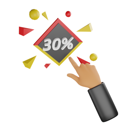 Gesto de mano de descuento 30 por ciento  3D Icon
