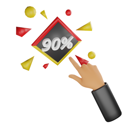 Gesto de mano de descuento 90 por ciento  3D Icon