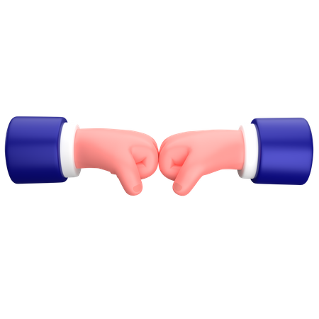 Gesto de mano de golpe de puño de hombre de negocios  3D Icon