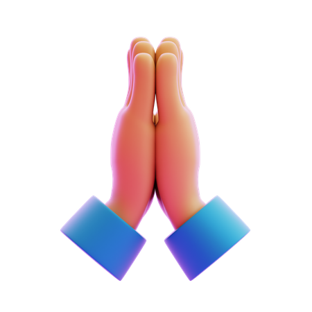 Gesto de gratitud con la mano  3D Icon