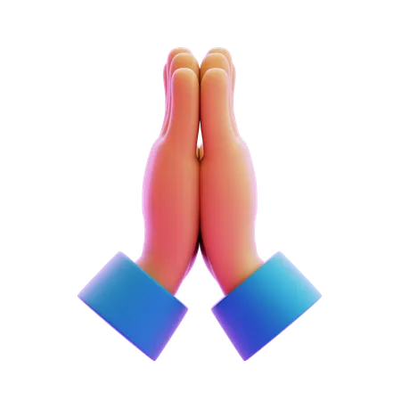 Gesto de gratitud con la mano  3D Icon