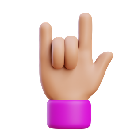 Gesto de mano de metal  3D Icon