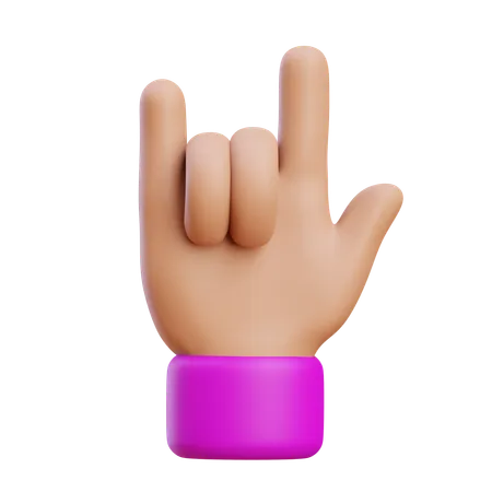 Gesto de mano de metal  3D Icon