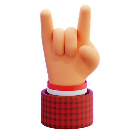 Gesto de mano de metal  3D Icon