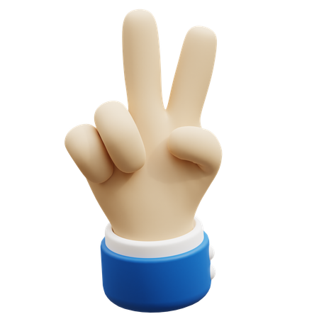 Gesto de paz con la mano  3D Icon