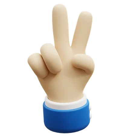 Gesto de paz con la mano  3D Icon