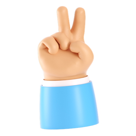 Gesto de paz con la mano  3D Icon