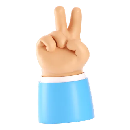 Gesto de paz con la mano  3D Icon