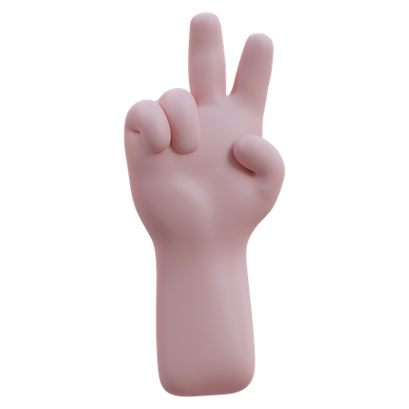 Gesto de paz con la mano  3D Icon