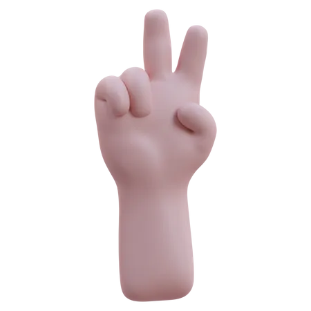 Gesto de paz con la mano  3D Icon