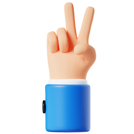 Gesto de paz con la mano  3D Icon