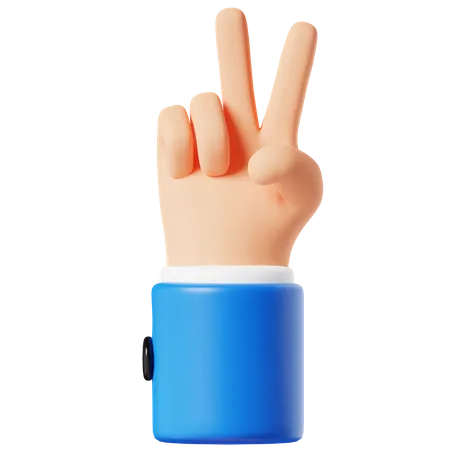 Gesto de paz con la mano  3D Icon