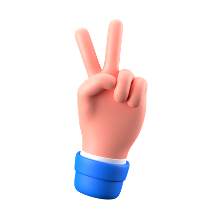Gesto de paz con la mano  3D Icon
