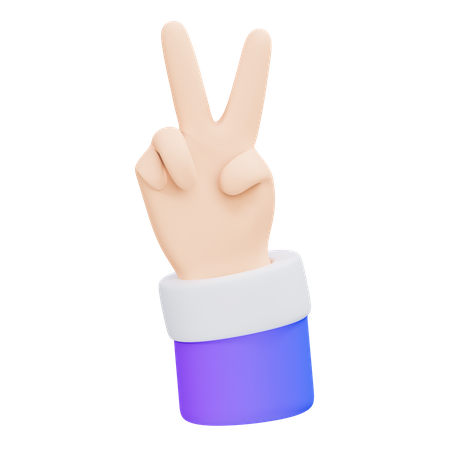 Gesto de paz con la mano  3D Icon