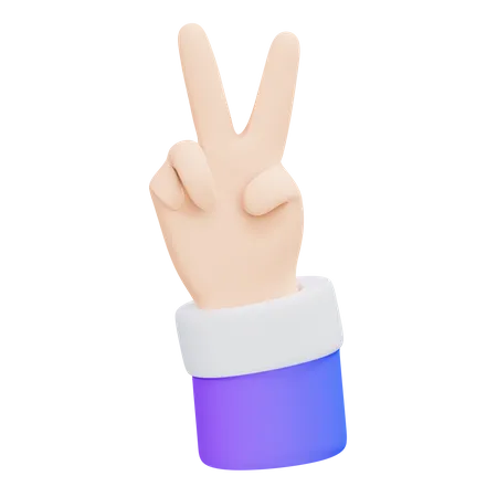 Gesto de paz con la mano  3D Icon