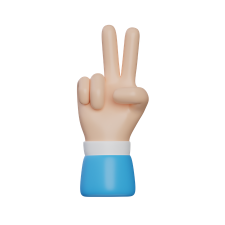 Gesto de paz con la mano  3D Icon