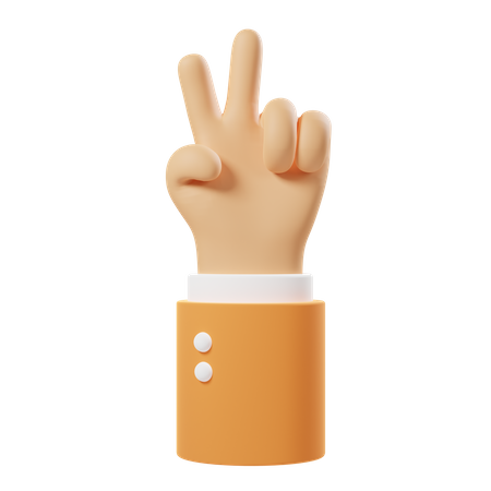 Gesto de paz con la mano  3D Icon