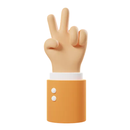 Gesto de paz con la mano  3D Icon