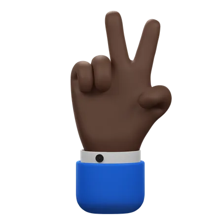 Gesto de paz con la mano  3D Icon