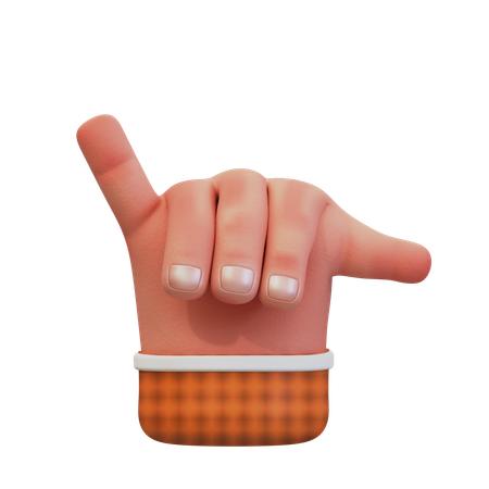 Gesto de la mano de roca  3D Icon