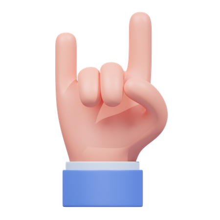 Gesto de la mano de roca  3D Icon