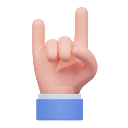 Gesto de la mano de roca  3D Icon