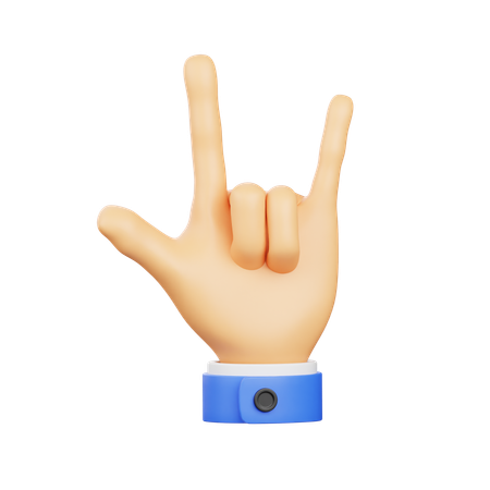 Gesto de la mano de roca  3D Icon