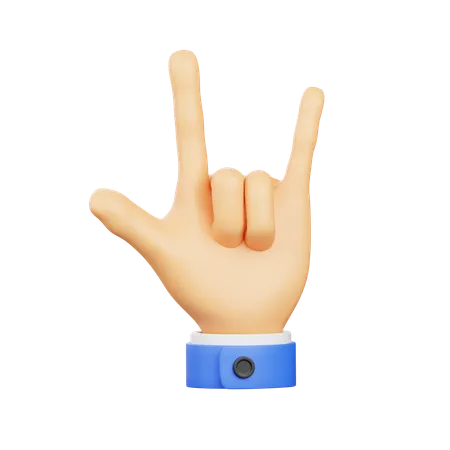 Gesto de la mano de roca  3D Icon