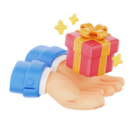 Sosteniendo el gesto de la mano de regalo  3D Icon