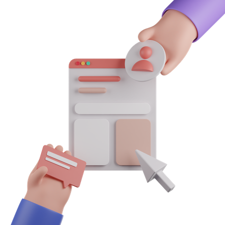 Gesto de mano de trabajo en equipo  3D Icon