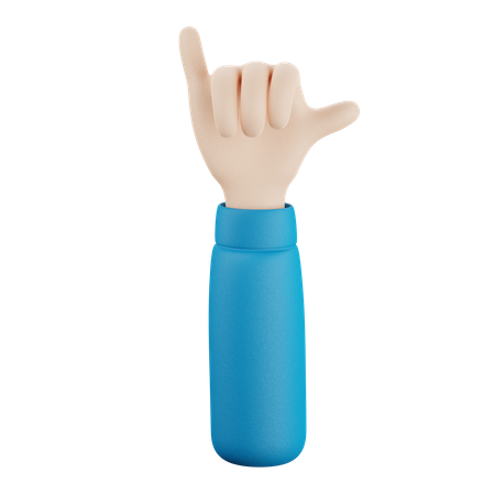 Gesto de la mano con el dedo de roca  3D Icon