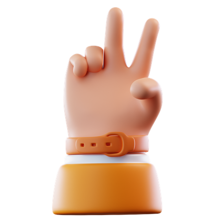 Gesto de la mano con dos dedos  3D Icon