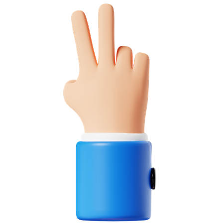 Gesto de la mano con dos dedos  3D Icon