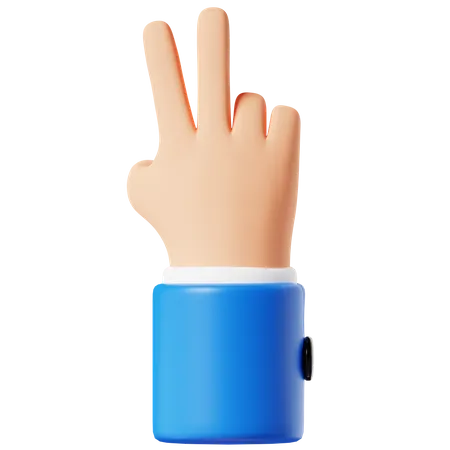 Gesto de la mano con dos dedos  3D Icon