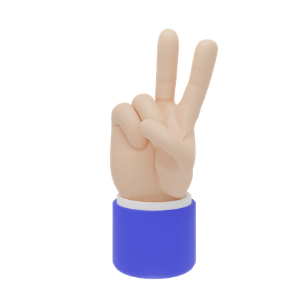 Gesto de la mano con dos dedos  3D Icon