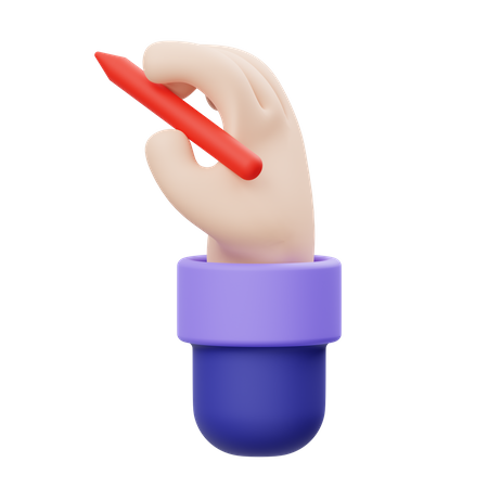 Gesto de la mano escribiendo  3D Illustration