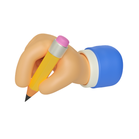 Gesto de la mano escribiendo  3D Illustration