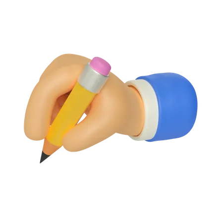 Gesto de la mano escribiendo  3D Illustration