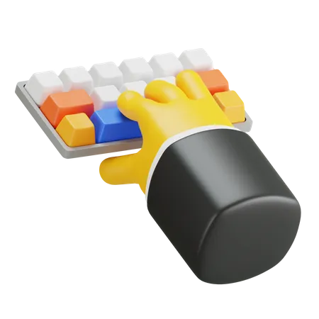 Gesto de la mano escribiendo en el teclado  3D Icon