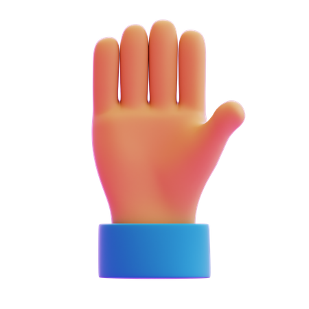 Gesto de levantar la mano  3D Icon