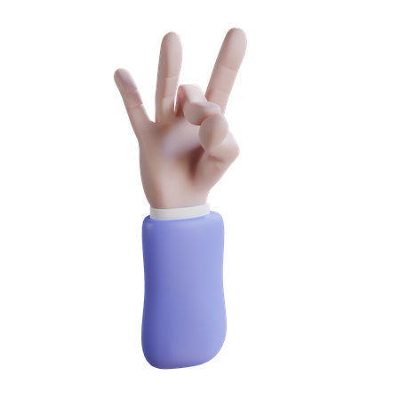 Gesto de la mano de meditación  3D Icon